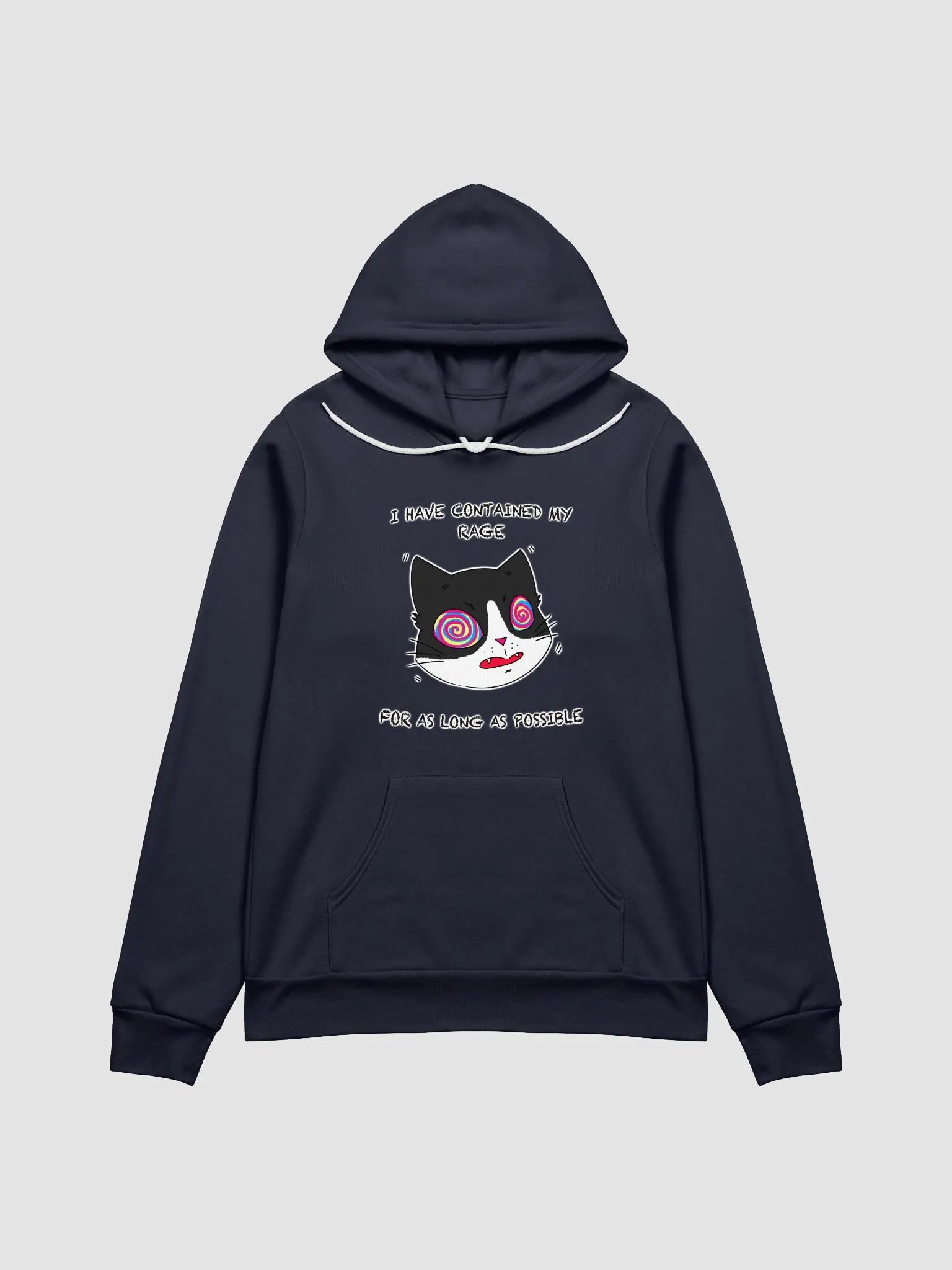 Rage Cat With Text Supersoft Hoodie Multicolor product image (1)