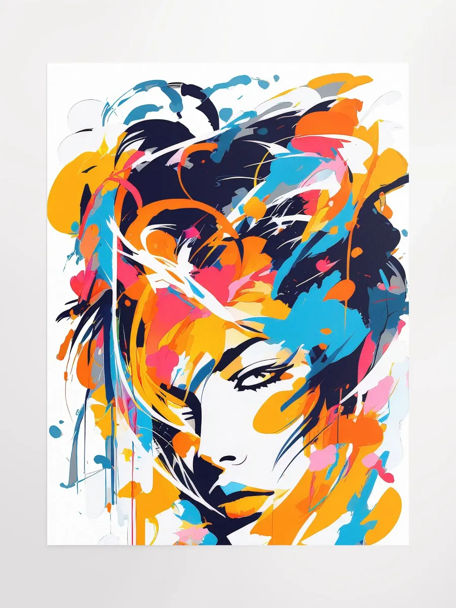 Abstract Woman v11 - Vintage Style Poster - Rocker Girl - Medium Size 18x24 Inches product image (1)