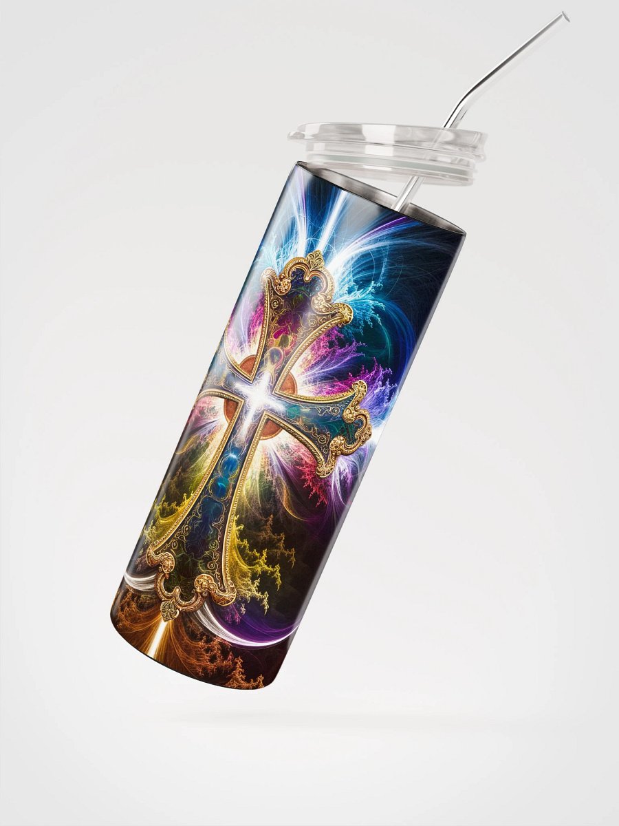 Lift Me Up Lord 3D Christian Cross Black Purple 20 Oz Tumbler product image (2)