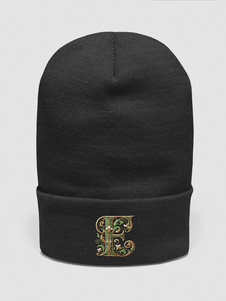 Elegant Floral Letter E Embroidered Beanie product image (5)