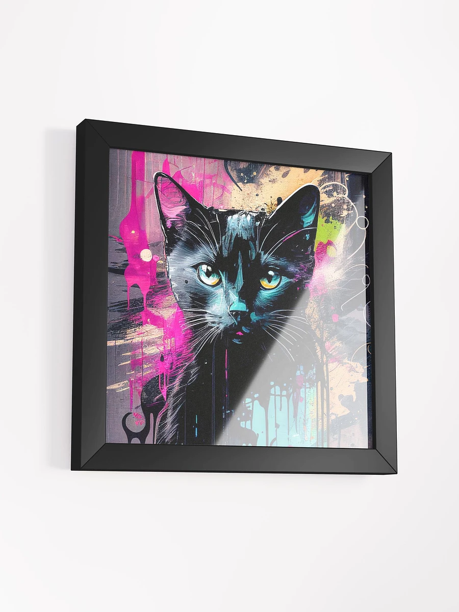 Graffiti Inspired Black Cat Framed Poster product image (3)