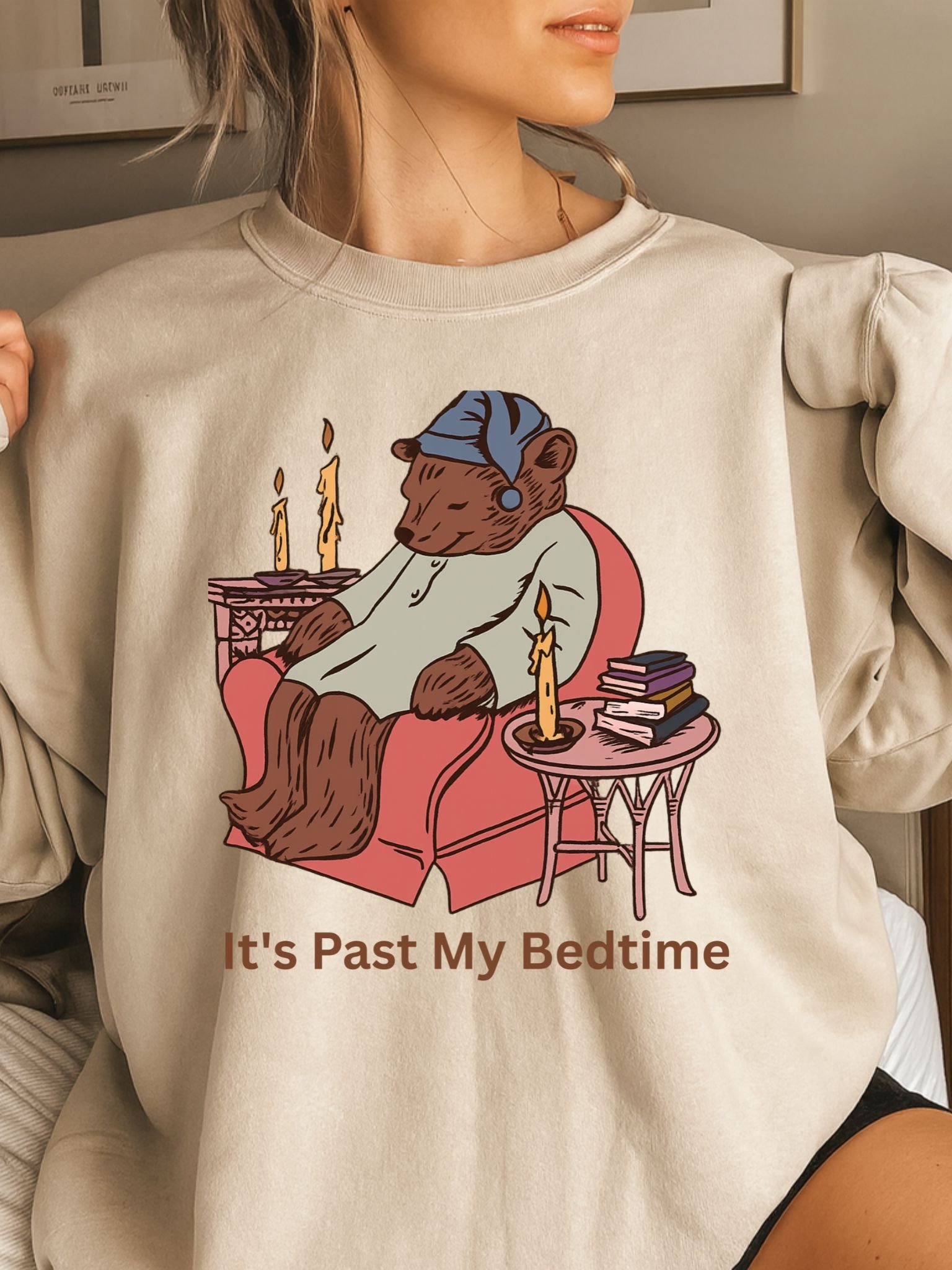 It's Past My Bedtime Bear Sweatshirt | Cozy Graphic Crewneck product image (15)