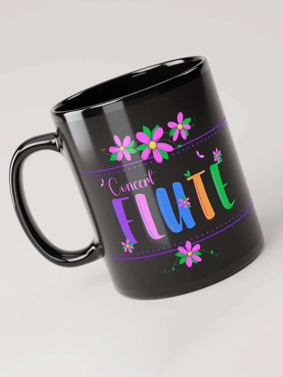 Floral Flutes Black Glossy Mug - Concert Flute product image (3)