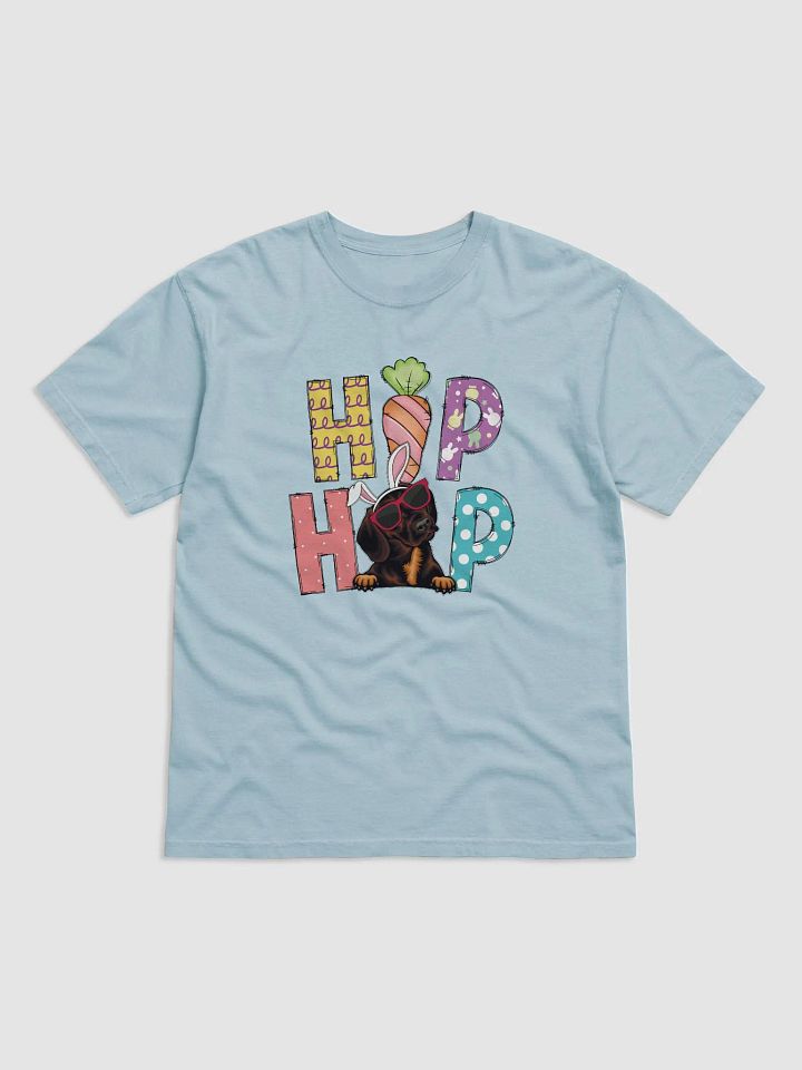 Hip Hop Easter Dachshund (Brown) T-Shirt | Cute Easter Day Wiener/Doxie Wearing Bunny Ears and Sunglasses T-Shirt product image (7)