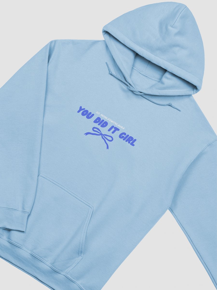 You Did it Girl Bow Hoodie - Blue/Light Blue product image (3)