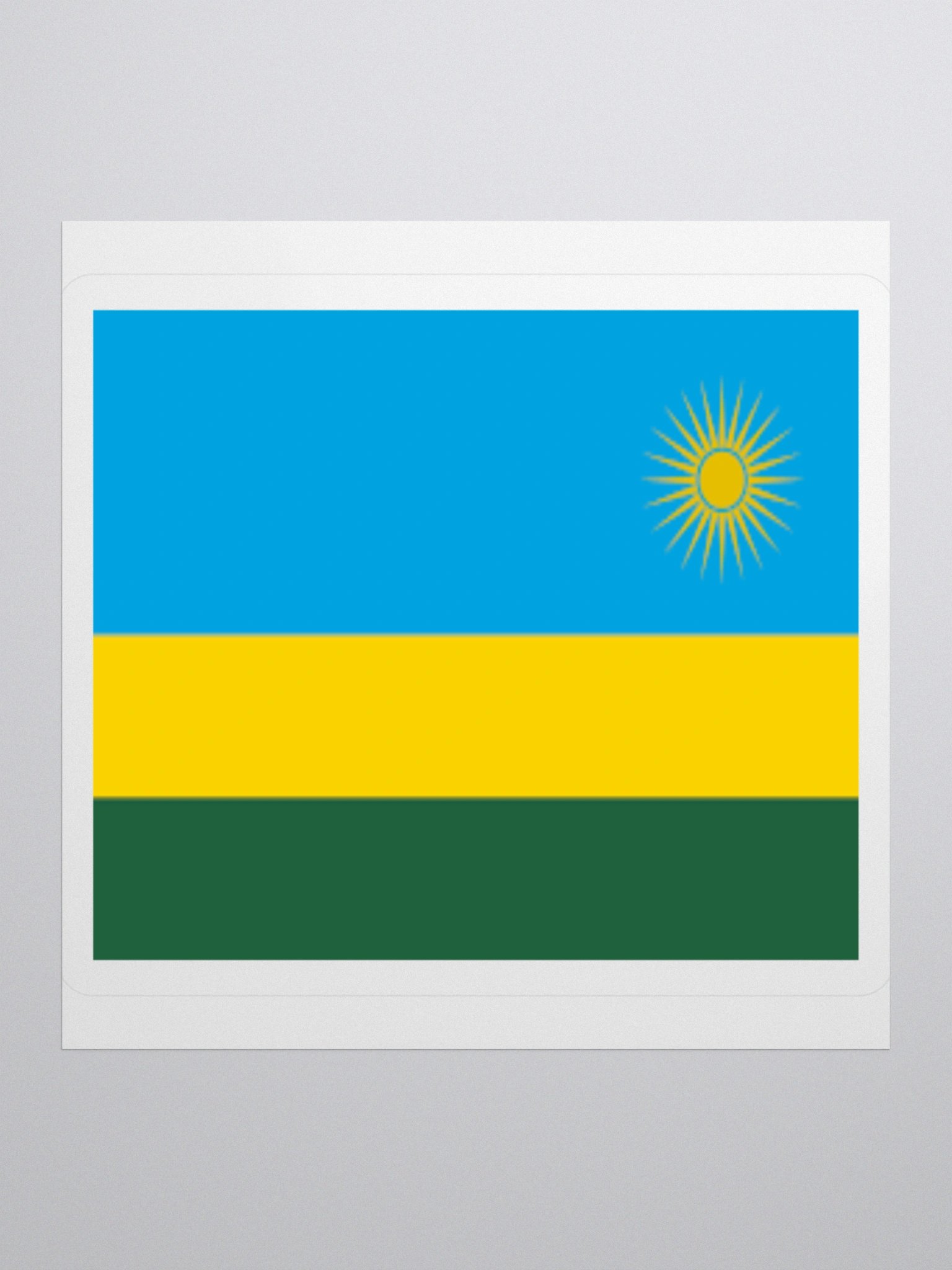 Rwandan Flag Sticker - Durable Vinyl for Indoor Use - Multiple Sizes Available product image (2)