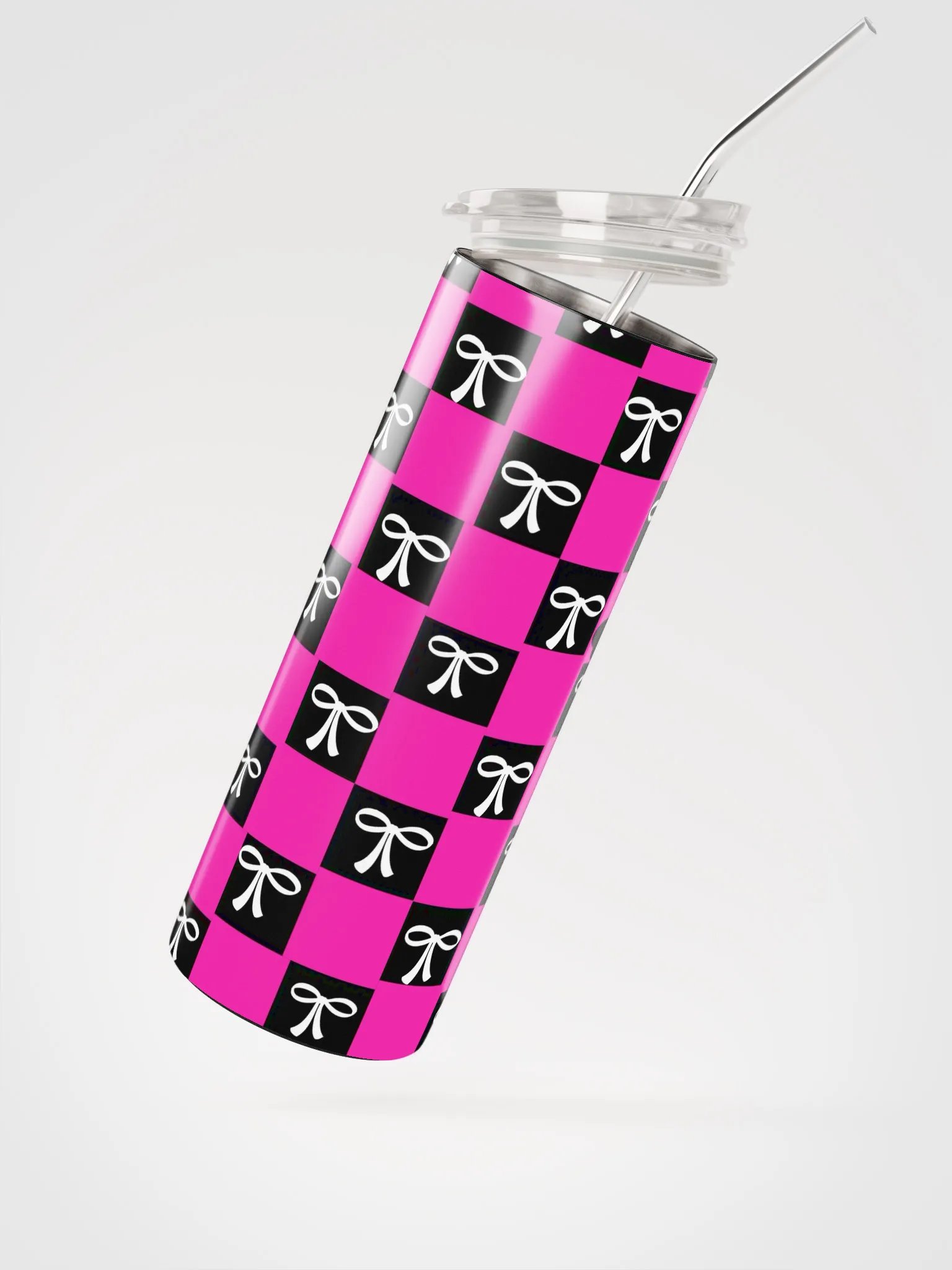 Bow Design Stainless Steel Tumbler with reusable Straw, leak proof cup lid, Tumbler Mug Drinkware Flasks product image (2)