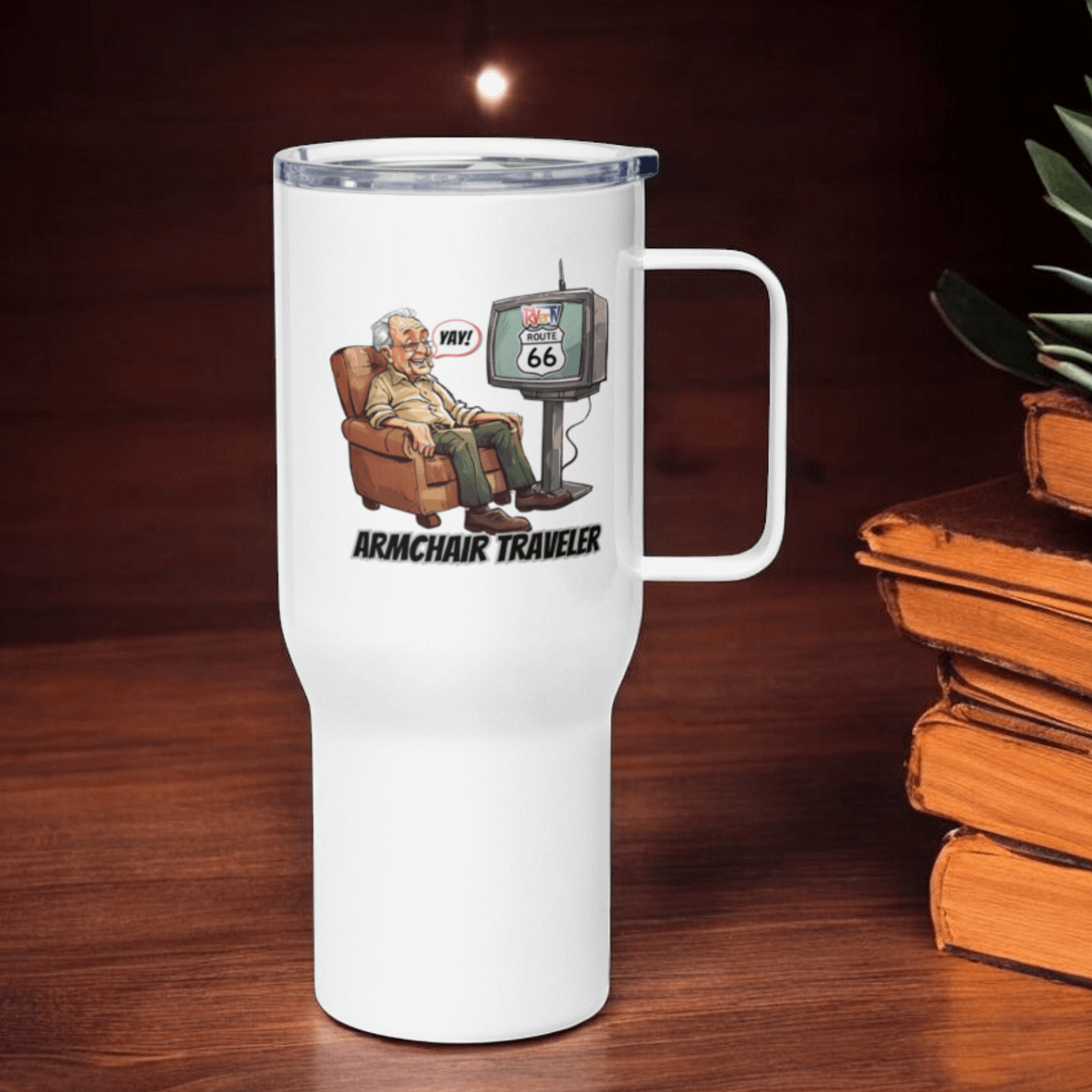 Armchair Traveler Grandpa - Travel Mug with Handle product image (2)