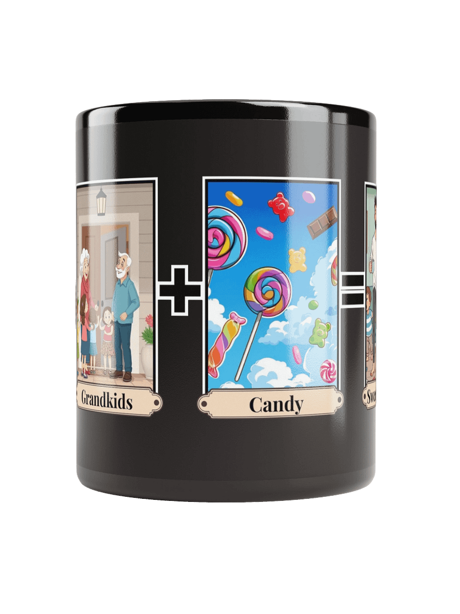 Grandkids + Candy = Sweet Revenge (Both) Glossy Black Mug product image (5)