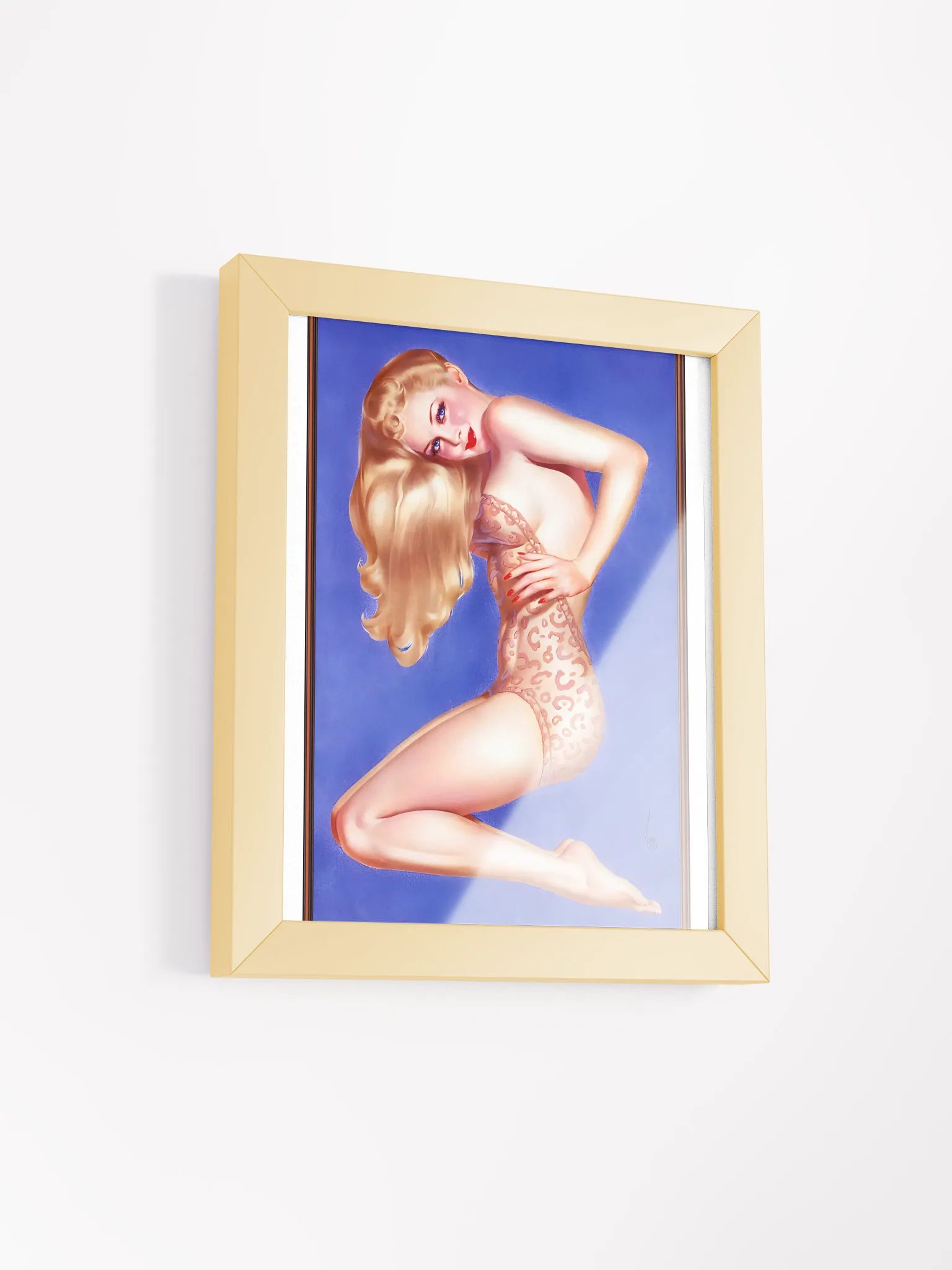 Vintage Blonde pinup art by Alberto Vargas Wood Framed Matte Poster product image (15)