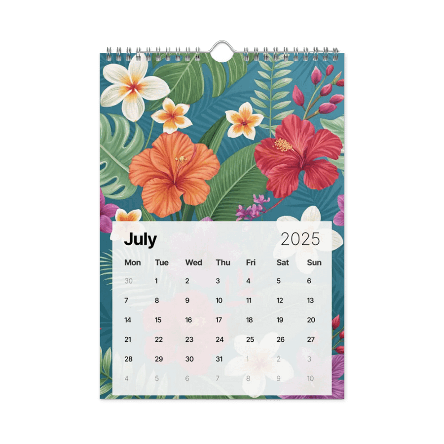 SEAMLESS FLORAL PATTERN WALL CALENDAR 2025 product image (7)