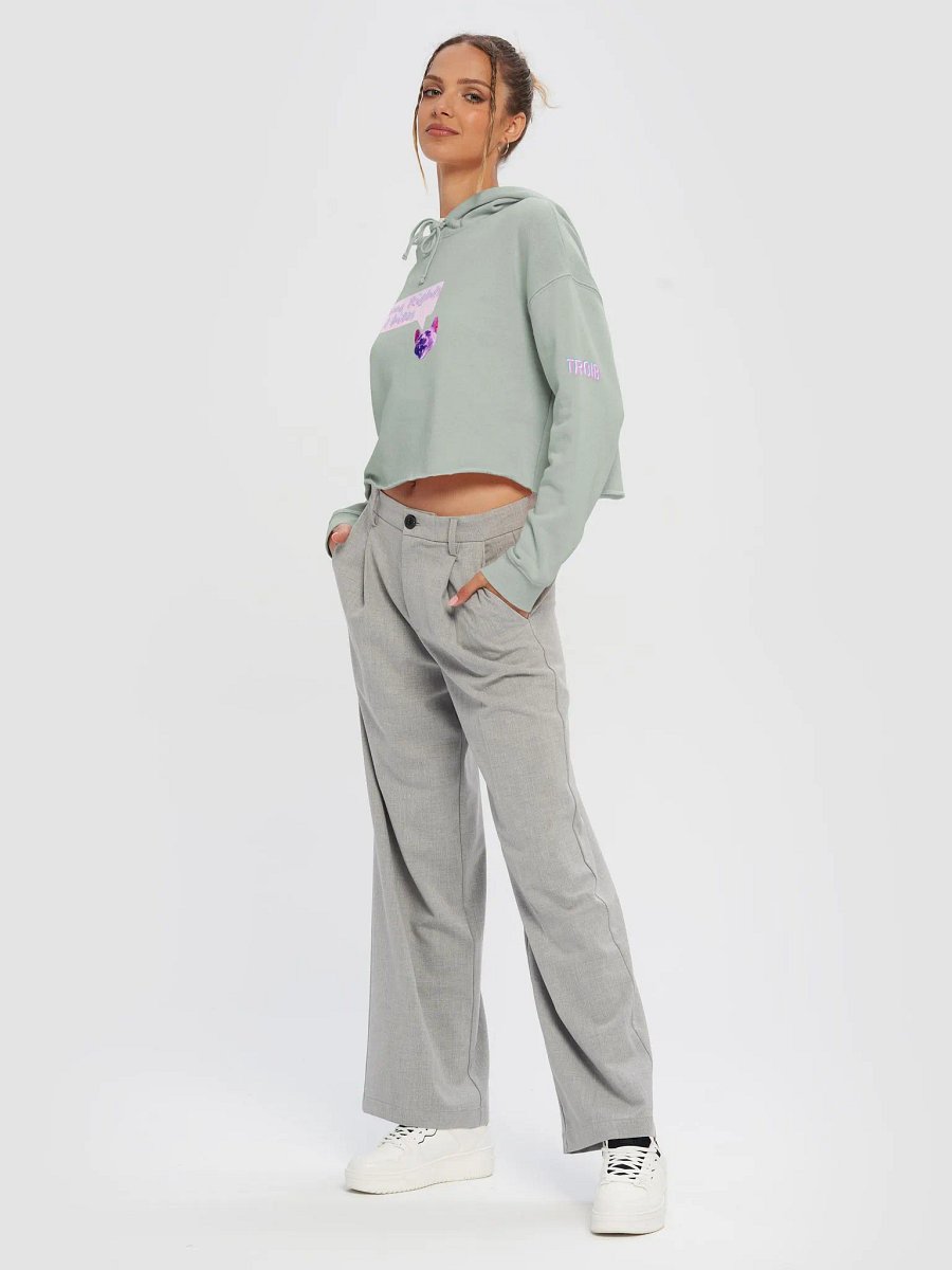 TROIB Cropped Hoodie in pink quote product image (15)