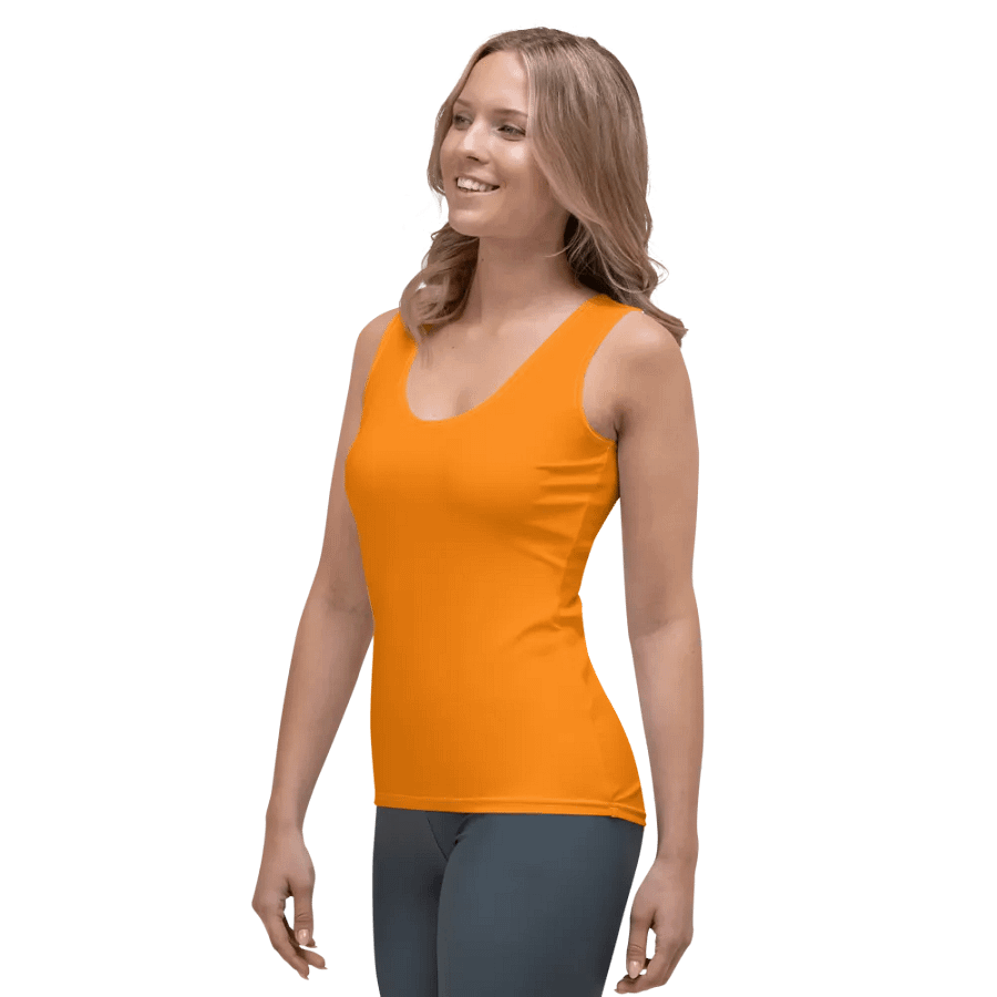 Plain Color Orange Tank Top product image (3)