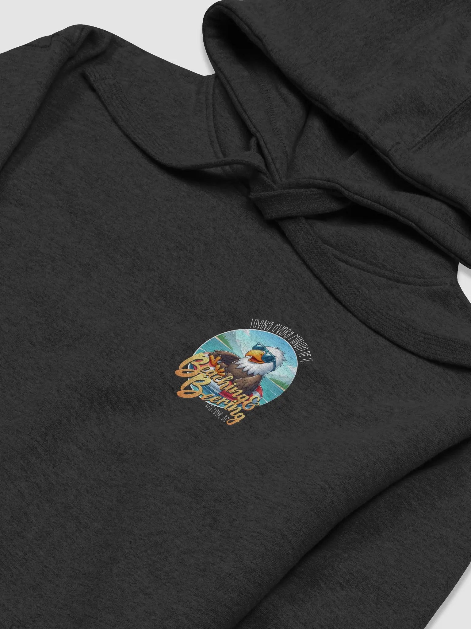 Beaching and Beering Classic Hoodie Eagle on a Floatie wearing Sunglasses product image (14)