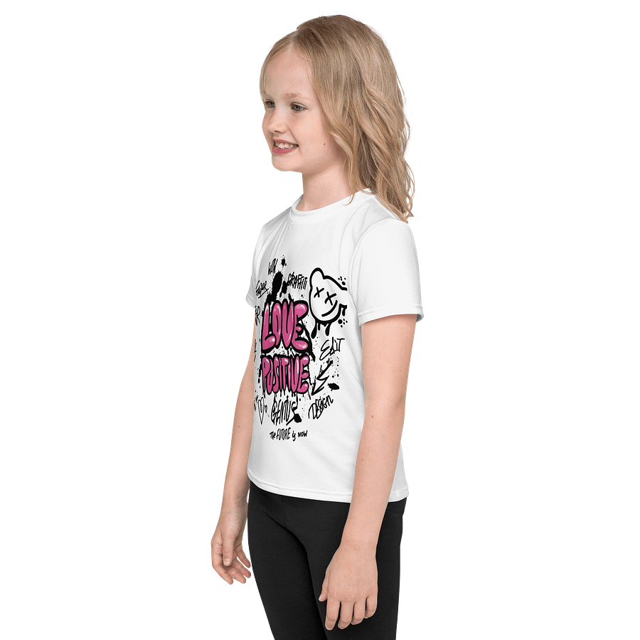 Kids Crew Neck T-Shirt Love Positive Graphic All-Over Print product image (3)