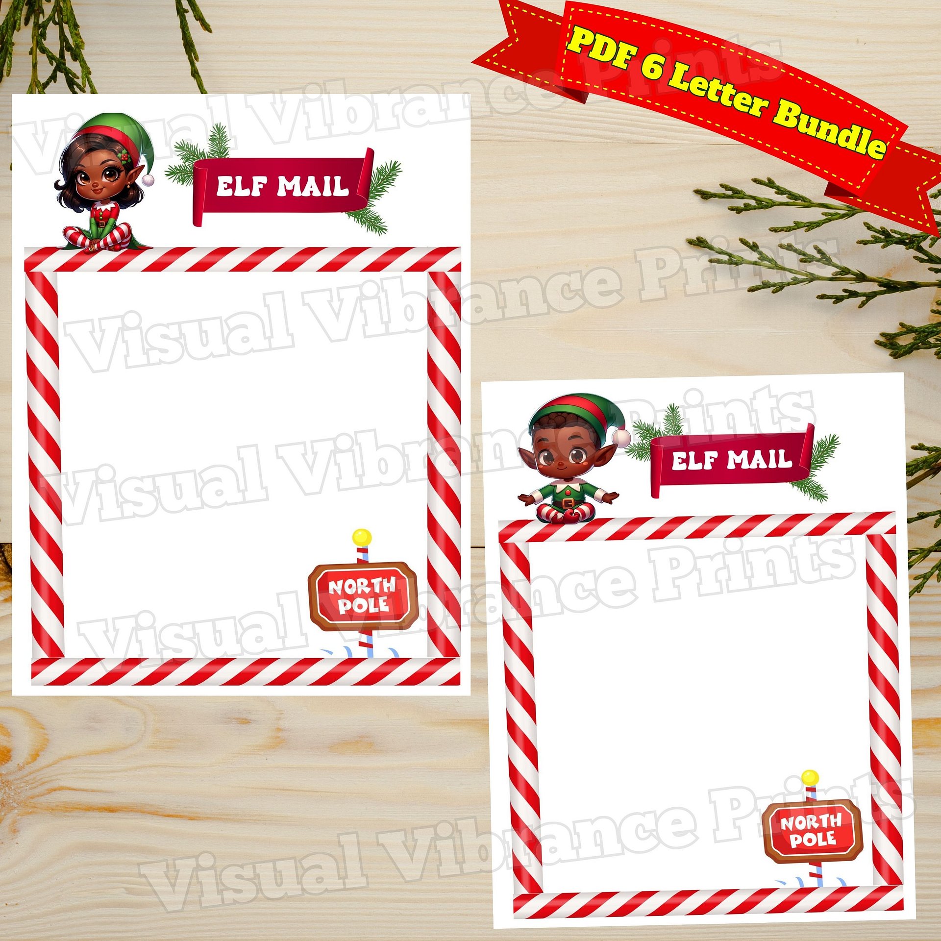 African American Elf Letter Bundle PNG , INSTANT DOWNLOAD product image (2)