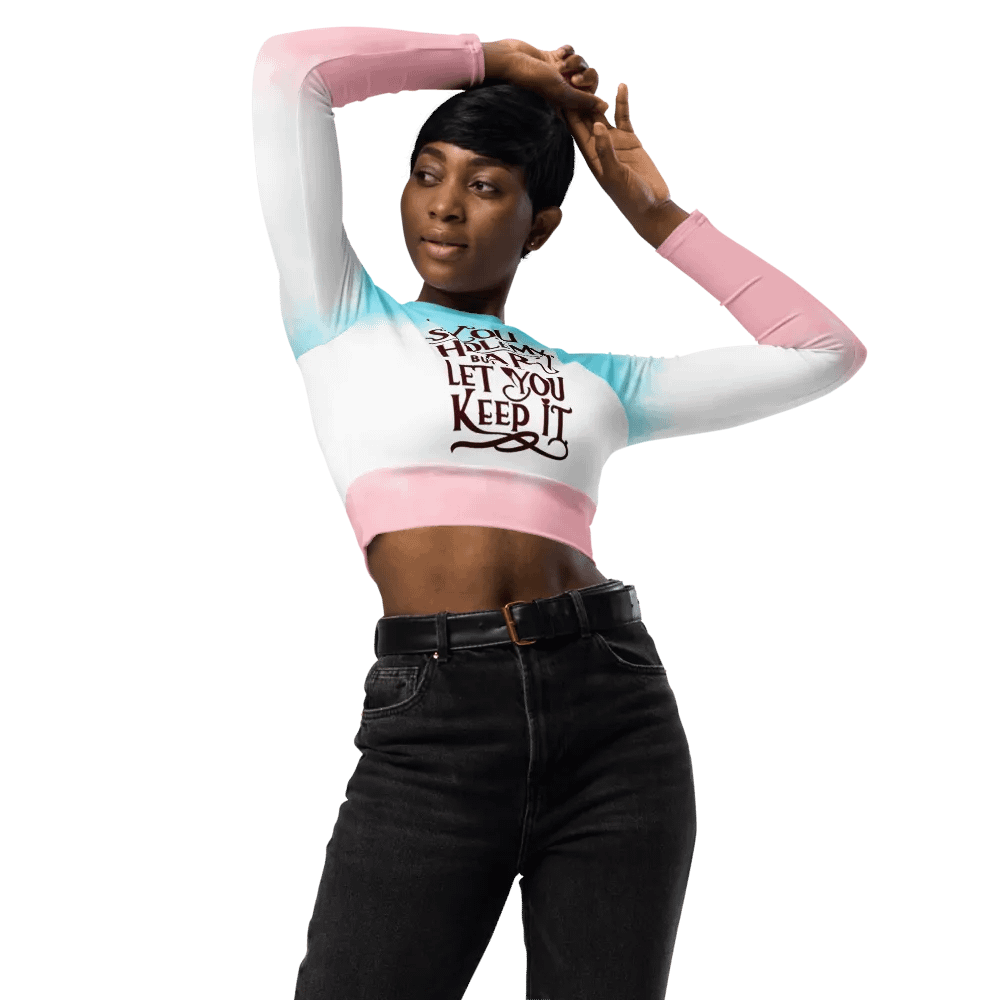 Valentine All-Over Print Recycled Long Sleeve Crop Top product image (3)