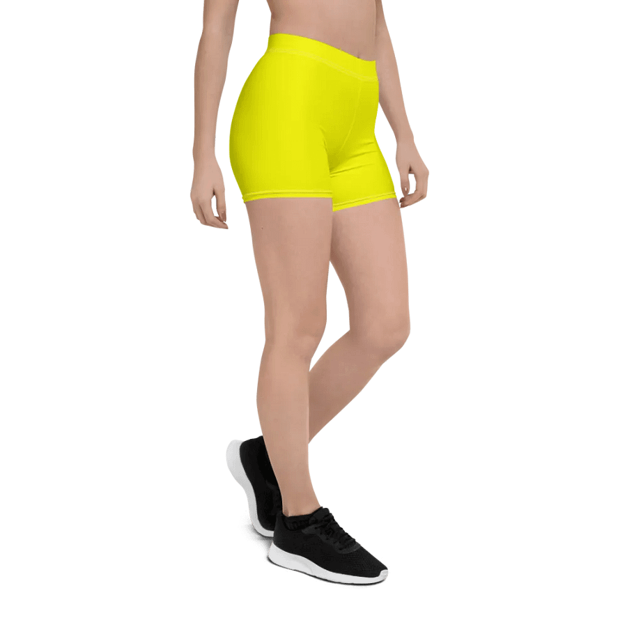 Plain Color Yellow Bike Shorts product image (6)