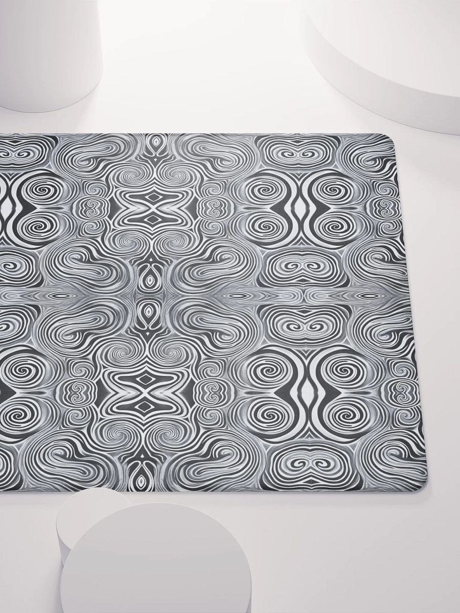 Funky Black and White Noir Liquid Tie-Dye Gaming Mouse Pad product image (6)