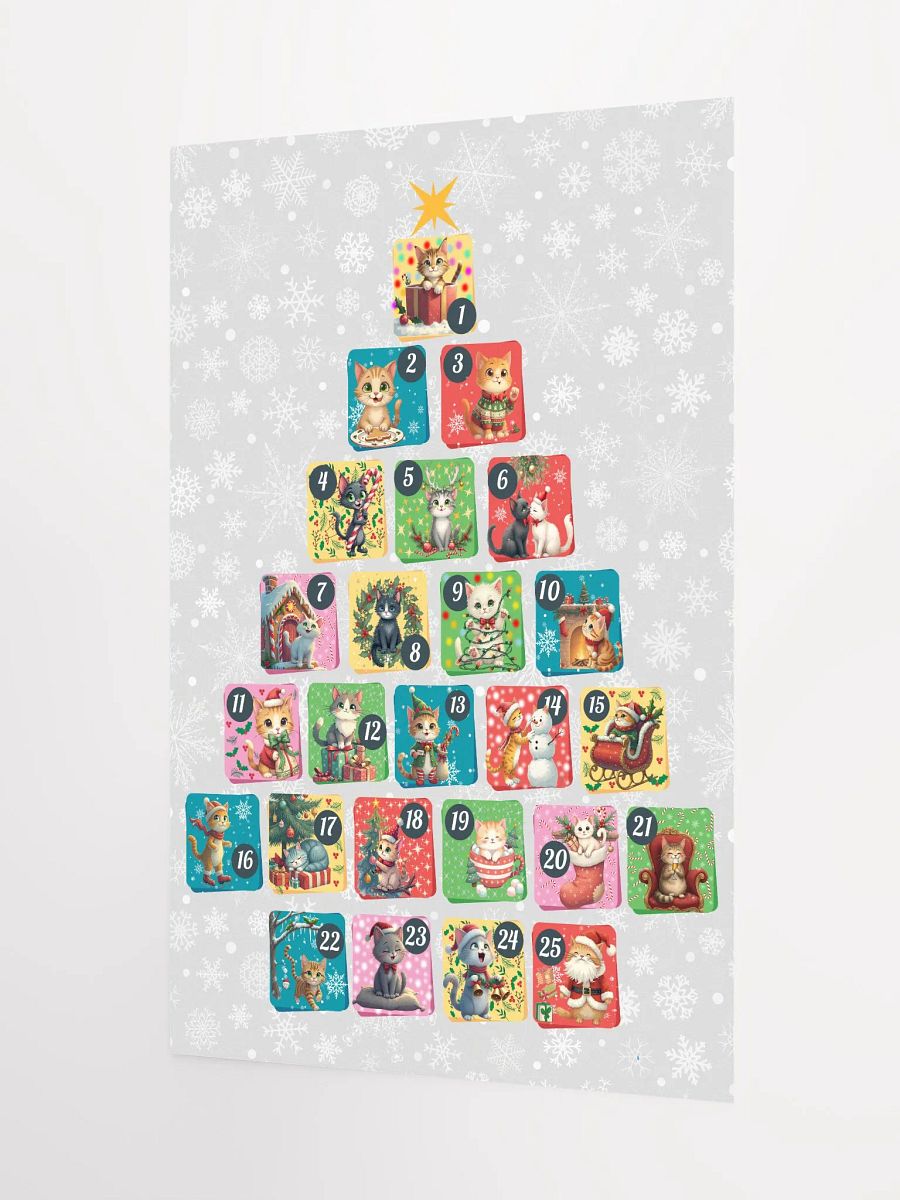 Christmas Advent Calendar Poster with Cats | Cute Cat-Themed Holiday Countdown Wall Art product image (9)