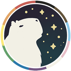 sticker : starry capy - rainbow flags product image (1)