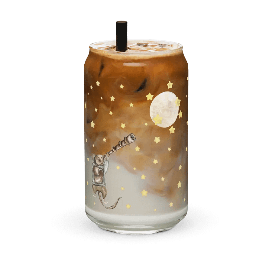 Good Friends Are Like Stars Glass Can Tumbler | 16oz Friendship-Themed Drinkware | Adorable Starry Night Design product image (1)
