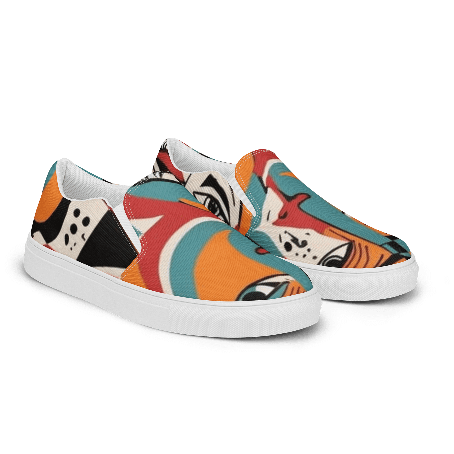 Abstract Faces Women's Canvas Slip-Ons product image (2)
