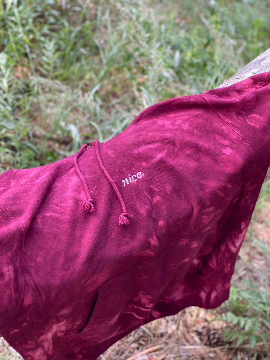 Exclusive Champion Tie Dye 'Nice.' Signature Hoodie (Red) product image (5)