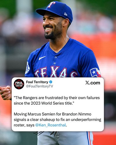 Ken Rosenthal says moving Marcus Semien for Brandon Nimmo was a clear shakeup to fix an underperforming roster in Texas.