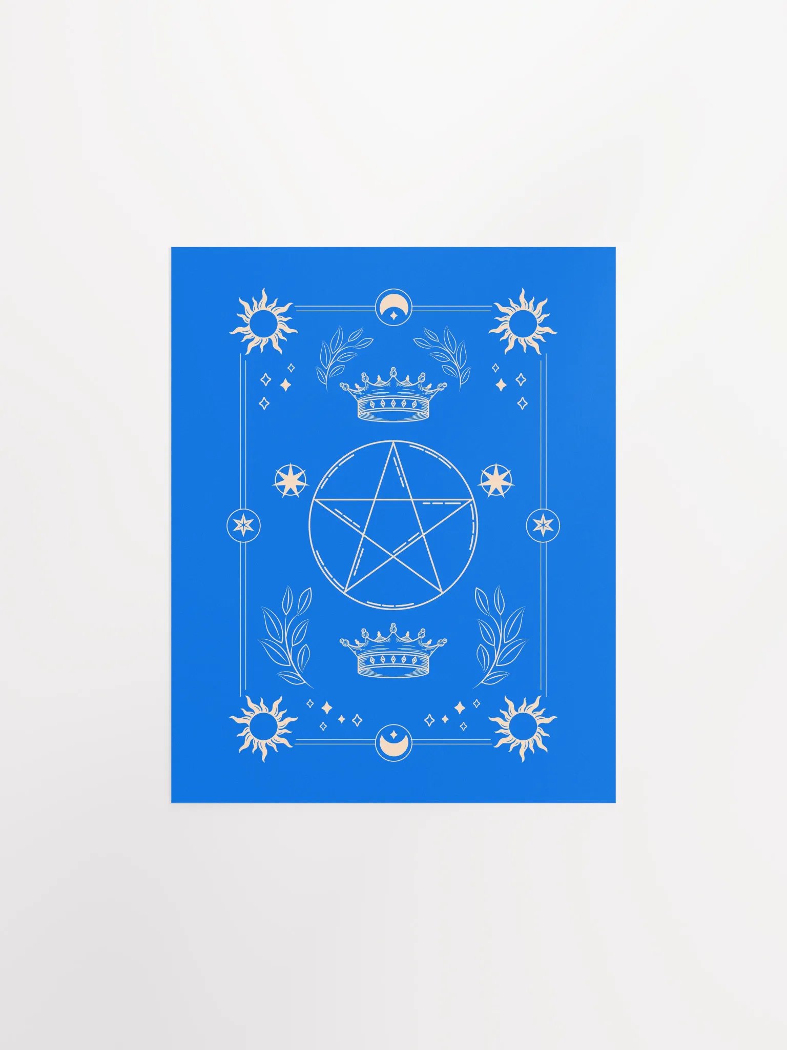 Crown and Pentagram Blue Tarot Card Poster product image (1)