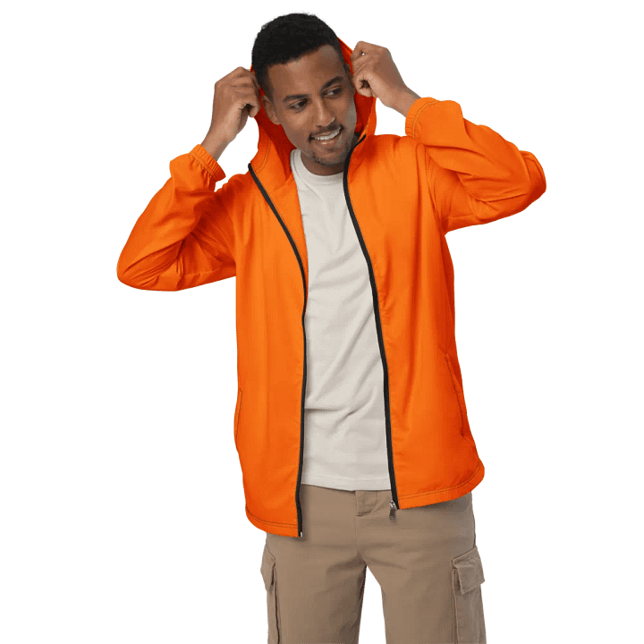 Plain Color Orange Windbreaker product image (1)