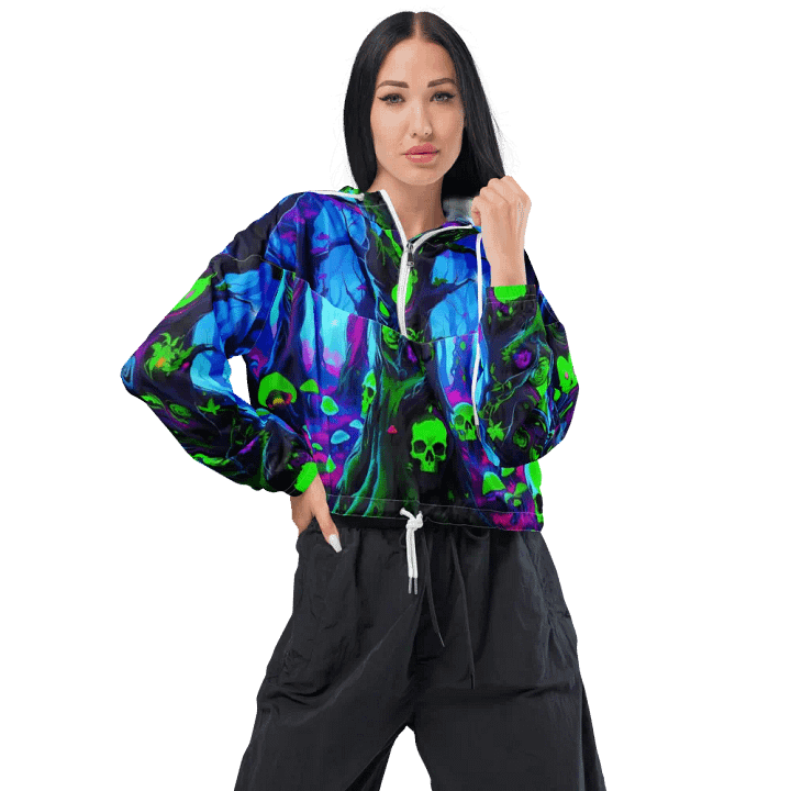 Neon Skull Forest Women's Windbreaker product image (1)
