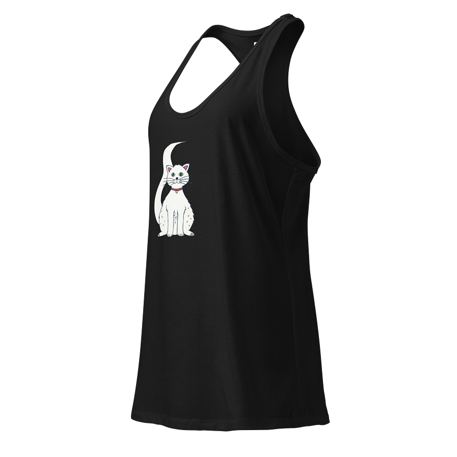White Cat (art by Dina R.) acrylic painting picture - Women's Racerback Tank Top product image (7)