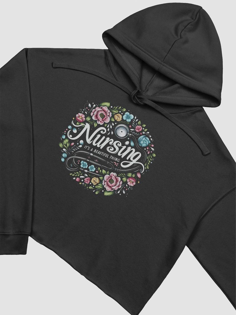 Nursing is Beautiful Crop Hoodie, Floral Nursing Stethoscope product image (8)
