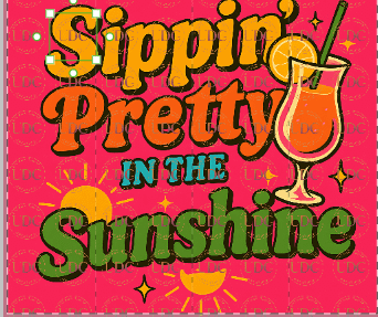 Sippin’ Pretty in the Sunshine Tumbler Wrap Bright Summer Drink PNG Sublimation Design product image (8)