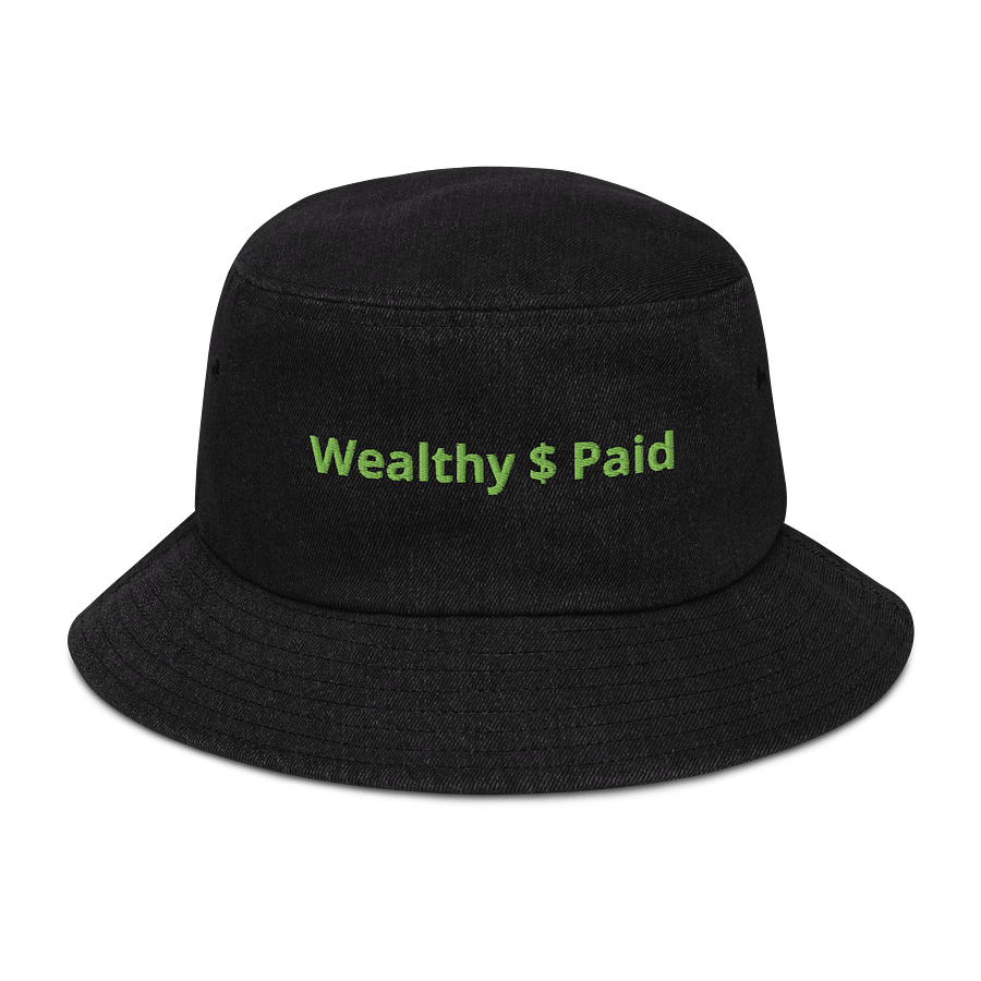 FAST MONEY GREEN Wealthy $ Paid Denim Bucket Hat product image (1)