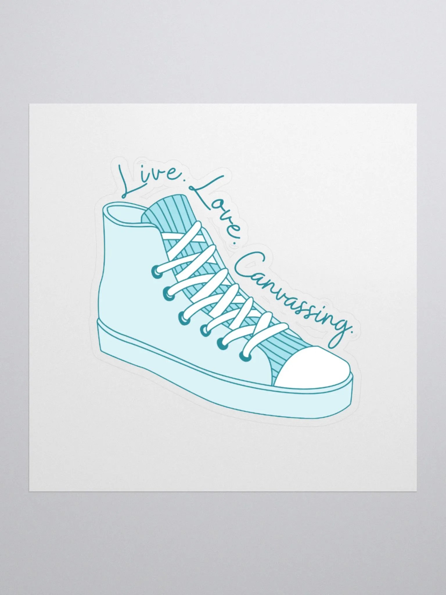 Live Love Canvassing Shoe Kiss Cut Sticker product image (1)