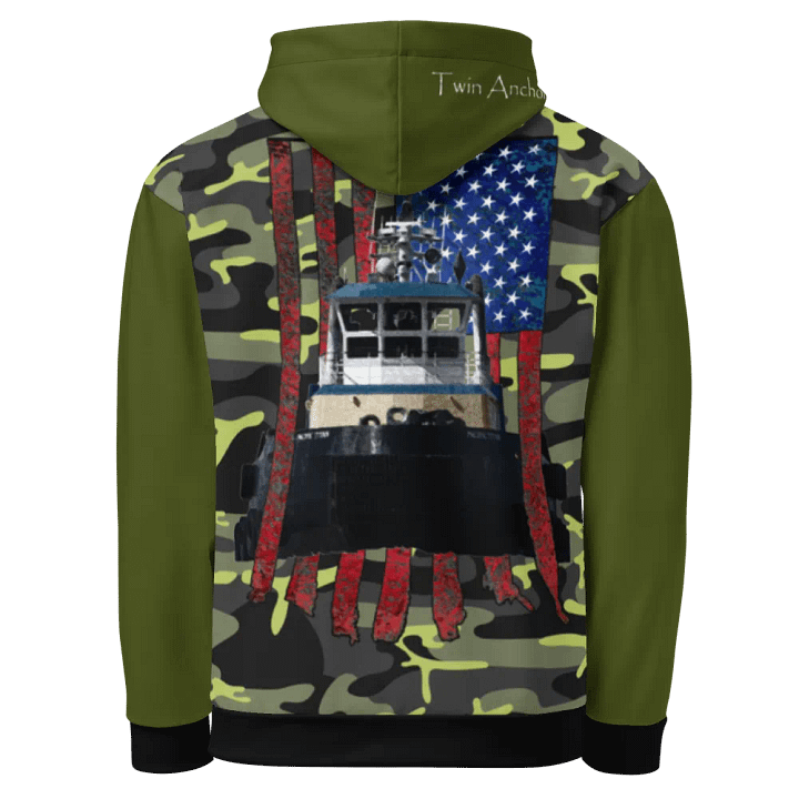 Green & Camouflage Pacific Titan & CE Flage Hoodie product image (1)
