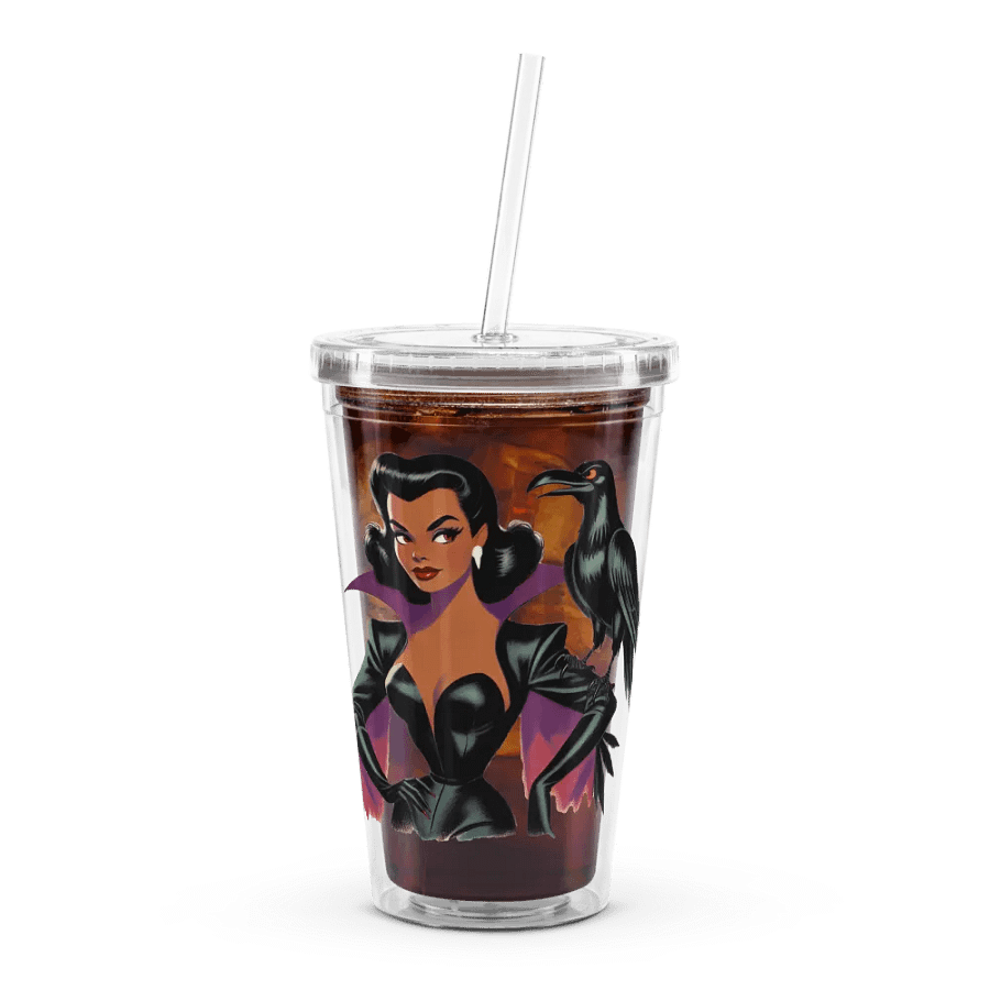 Woman and Raven Double Wall 16 oz Tumbler with Straw product image (8)