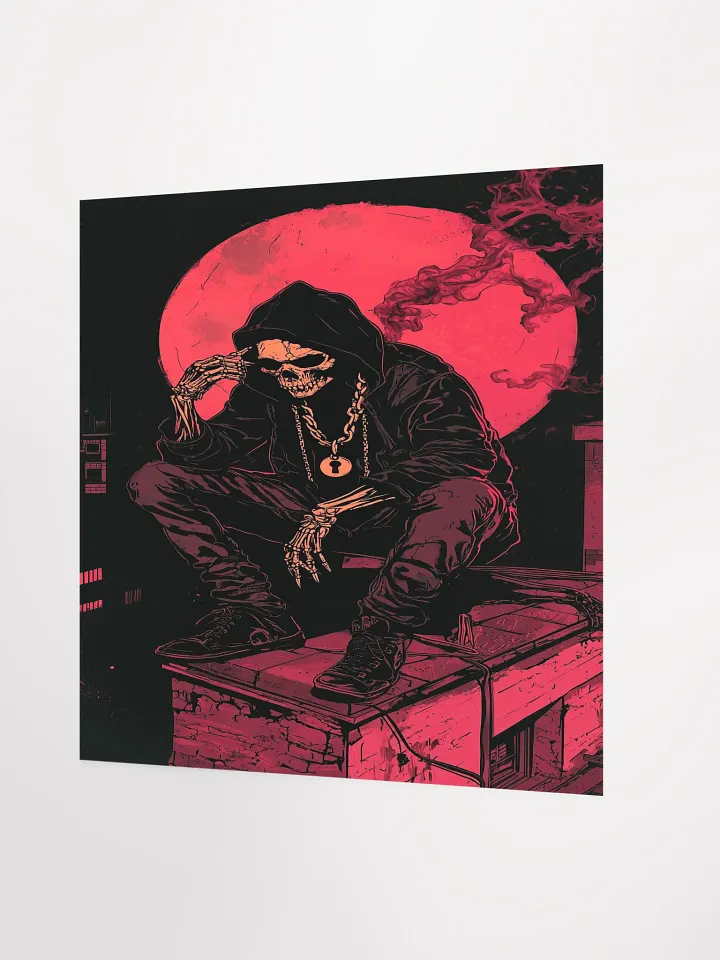 Moonlit Rooftop Skeleton Poster product image (2)