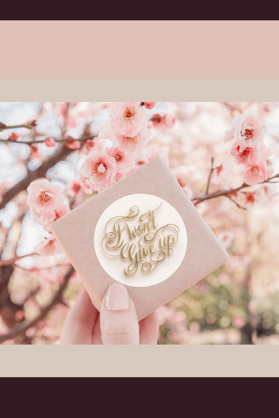 Self-Love Affirmation Art Sticker for Goal Manifestation and Self-Care - I Won't Give Up product image (1)