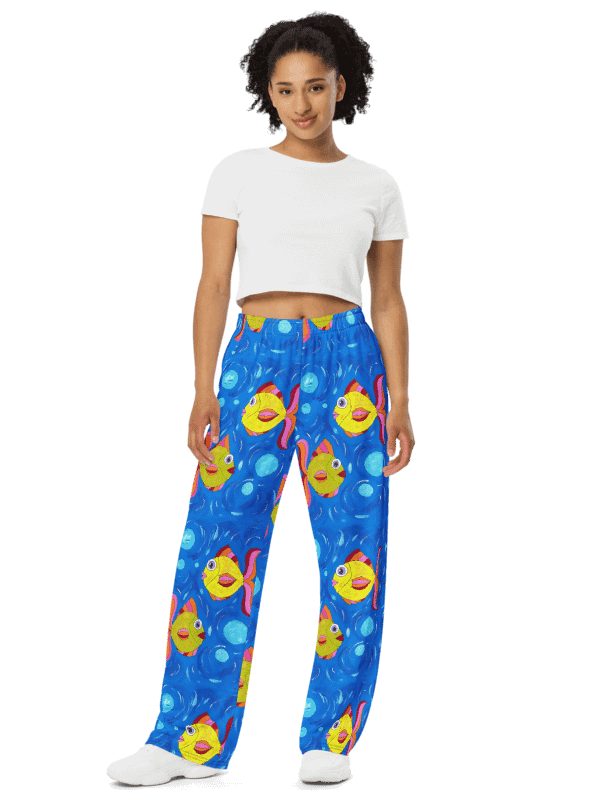 Fish style (art by Dina R.) acrylic painting picture - Wide-Leg Pants product image (1)