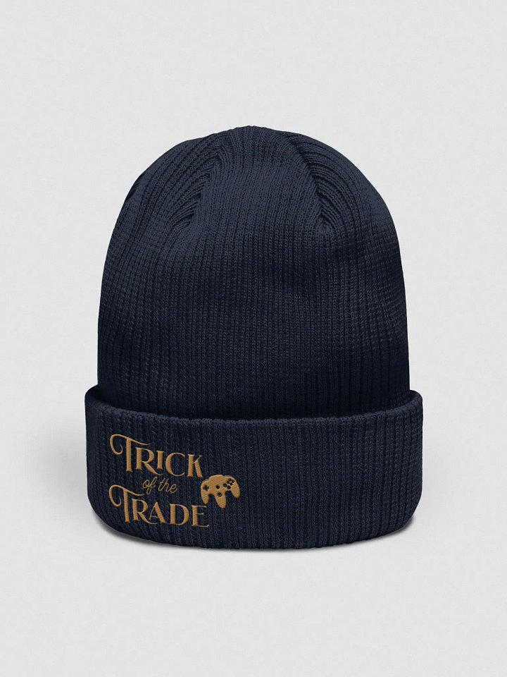 Navy Beanie "Trick of the Trade" (Gold Text) product image (2)