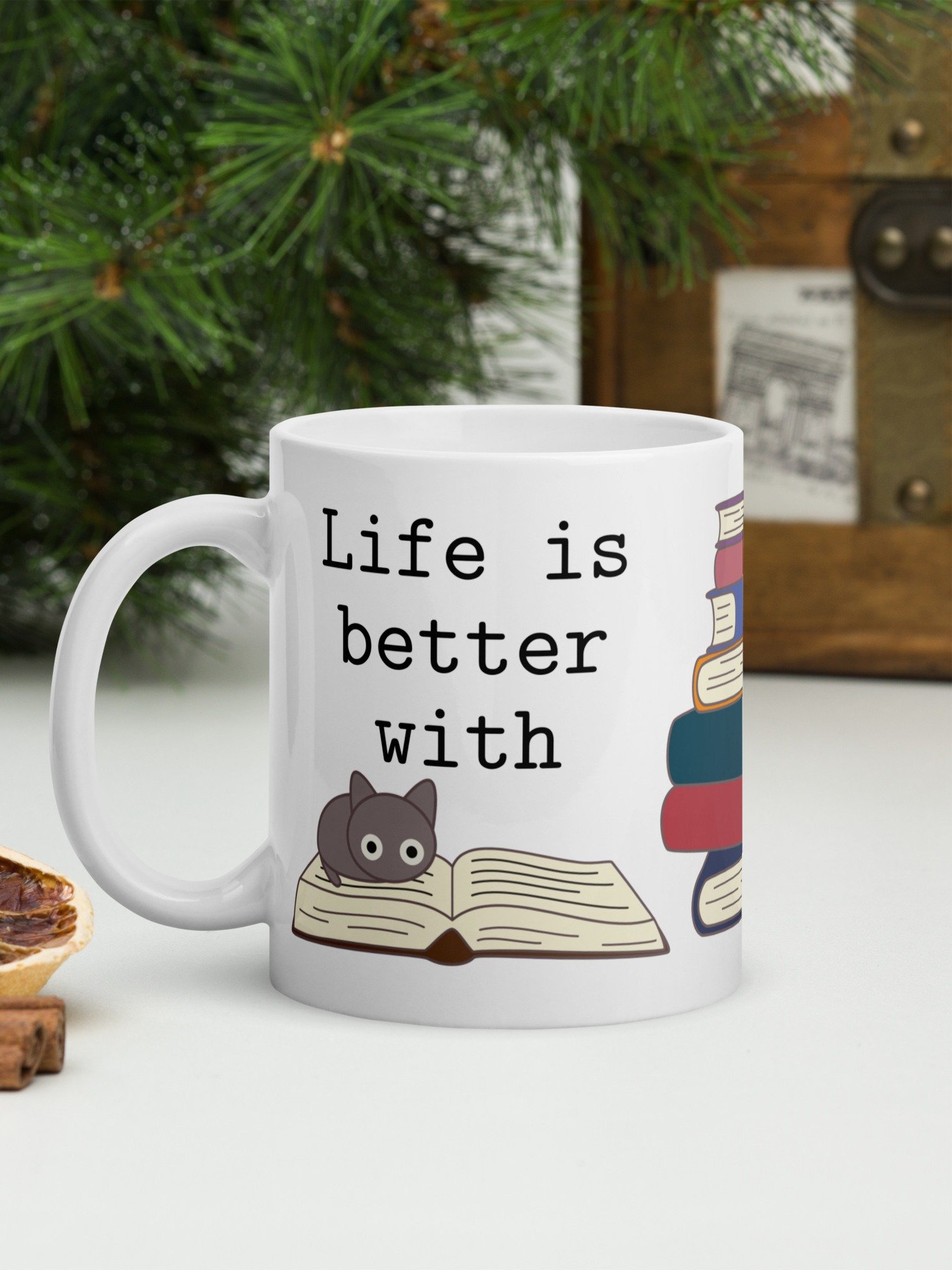 Life Is Better with Cats & Books 11 oz Mug product image (2)