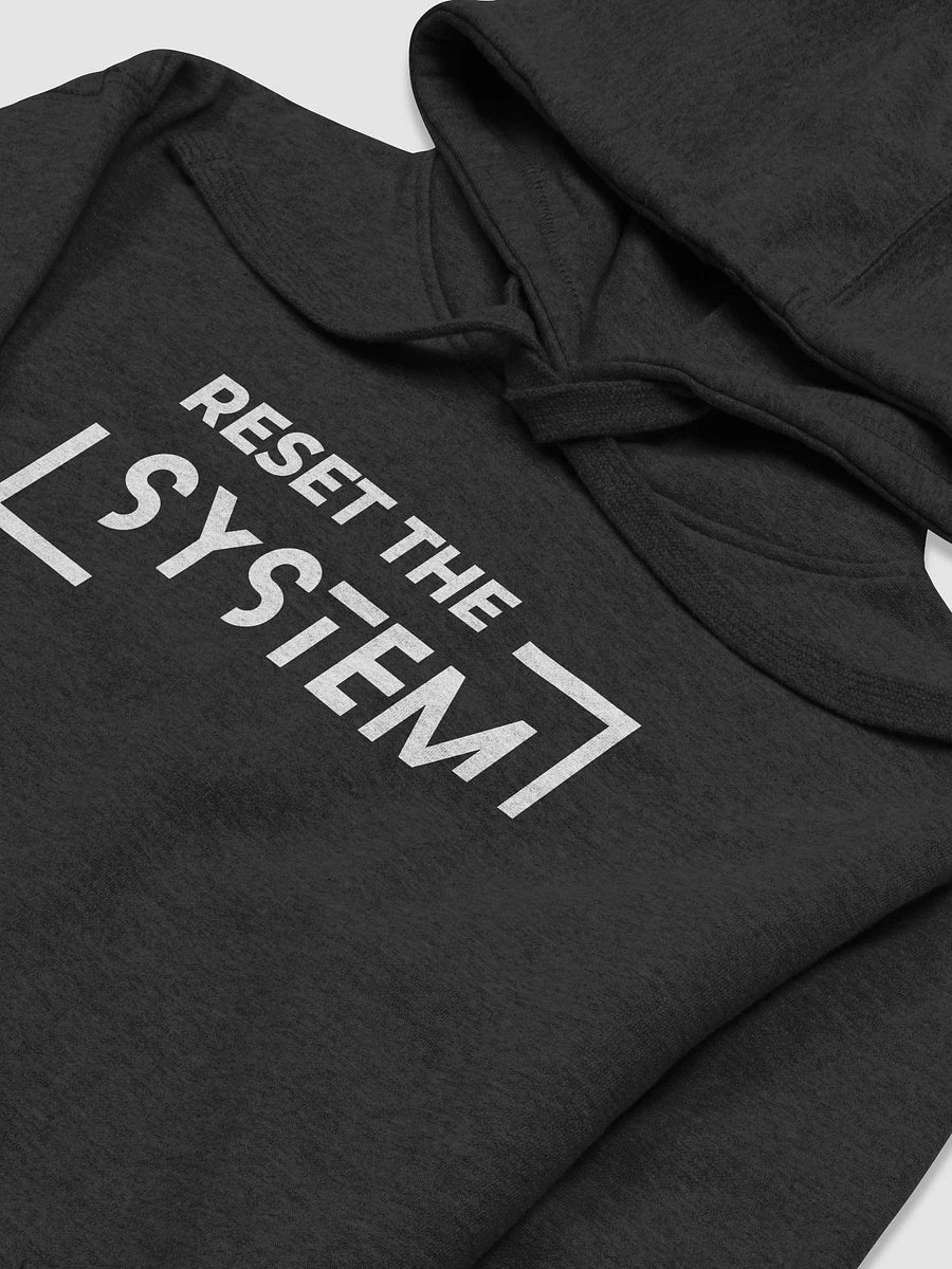 Hoodie reset the system white logo product image (26)
