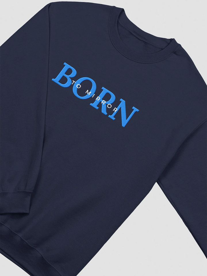 Born to Mirror Reflector Embroidered Sweatshirt (Blue) product image (4)