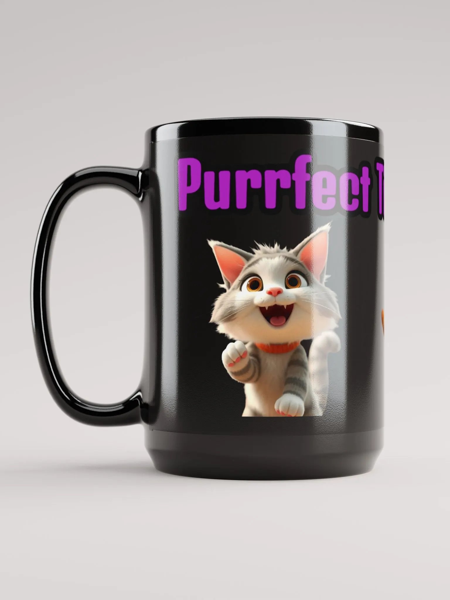 Purrfect Time For A Drink - Black Glossy Mug product image (6)