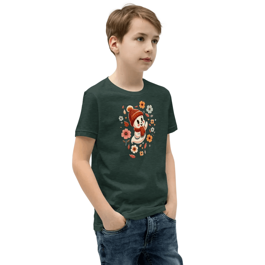 Ghost in a Hat Floral Kids T-Shirt product image (18)