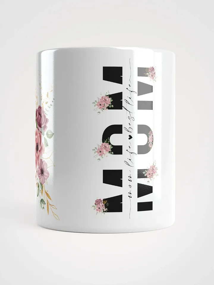 Floral Mom Life White Glossy Mug product image (1)