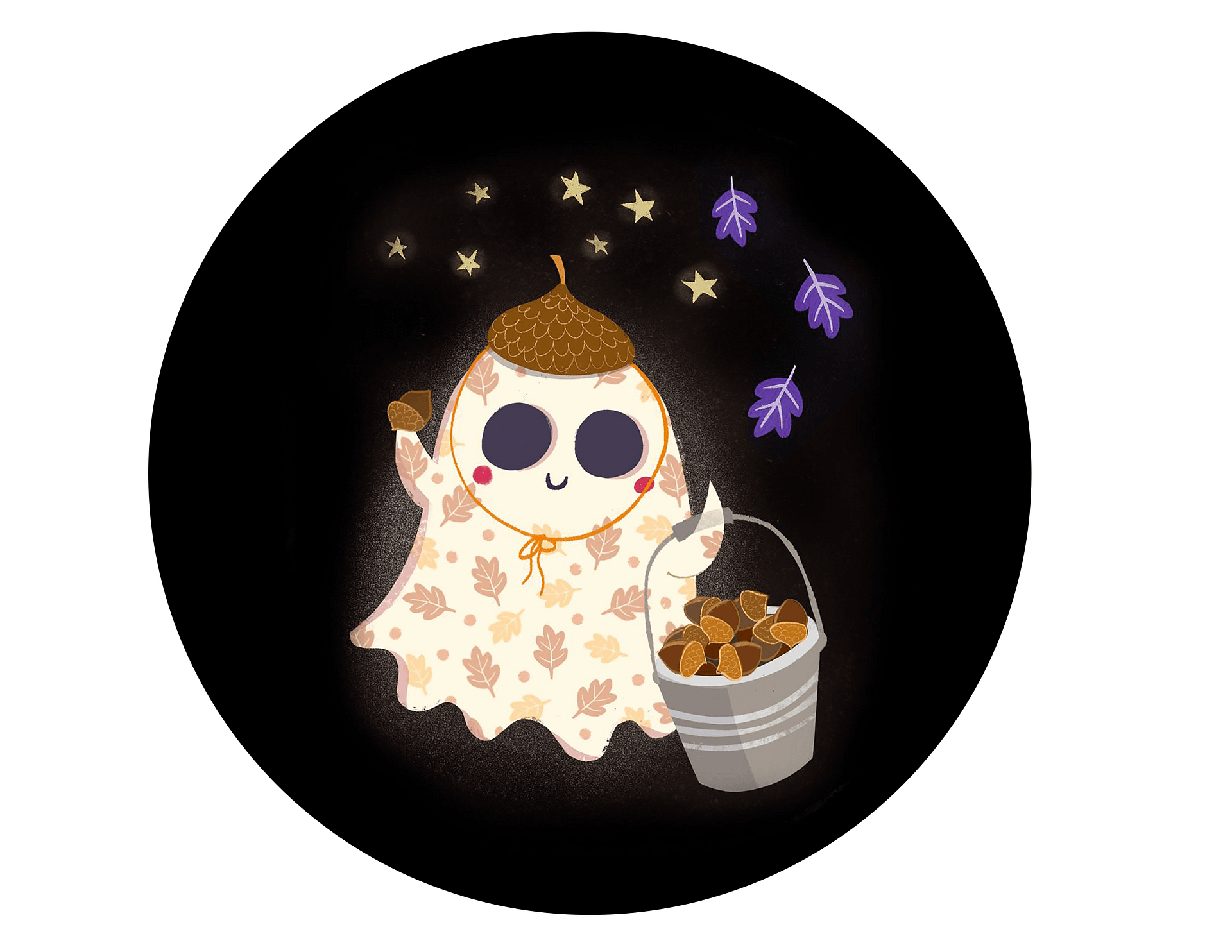 Little Ghost Acorn Collector - Greeting Card product image (3)